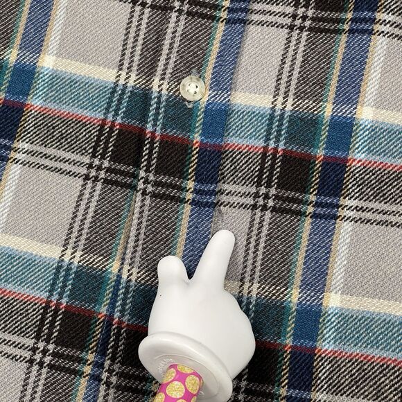 VTG Pendleton Shirt Large Mens Wool Flannel LOBO Plaid Long Sleeve Elbow Patch - Picture 5 of 12